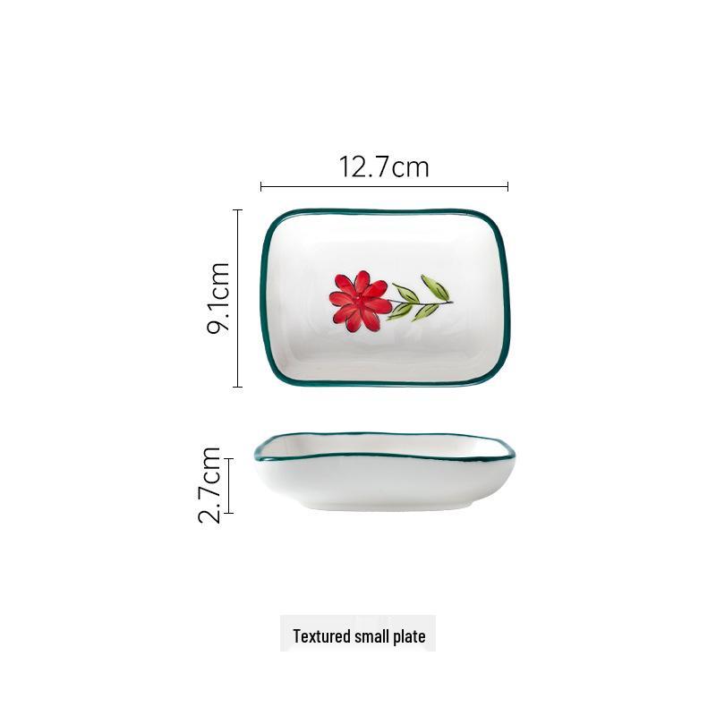 Hand-Painted Gradient Ceramic Dinnerware Set: Plates, Bowls, and Dishes for Home or Souvenir. 6-piece Set