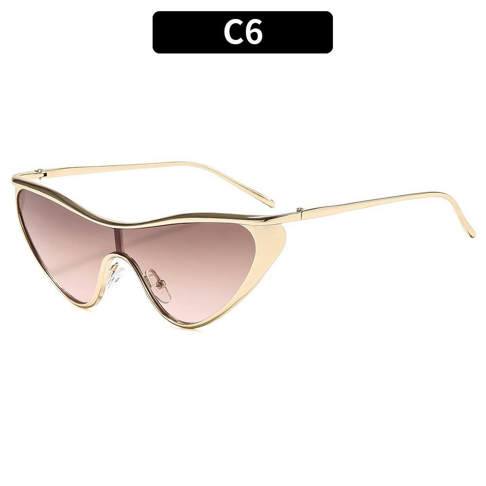 

Vintage Cat Eye Sunglasses Women 2025 Luxury Brand Y2K Punk One-Piece Sun Glasses Trendy Shield Eyewear For Ladies UV400 Shades