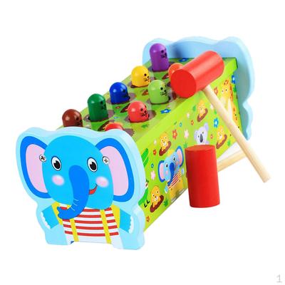 Wood Pounding Animal Bus Toys Early Educational Development Toy