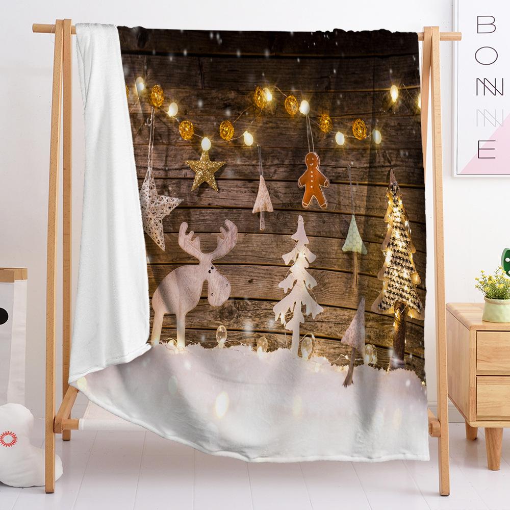 Flannel Blanket Christmas Day Blanket European And American Blanket Digital Printing Universal In All Seasons