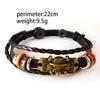 One Piece Straw Hat Luffy Multi-Layer Leather Bracelet with Skull Design