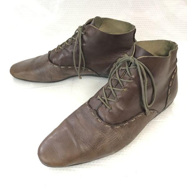 

France Schmoove Genuine Leather Short Chukka Boots 44 28.5-29.5 Brown Handmade