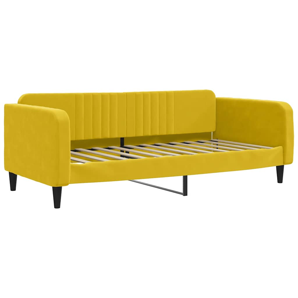 Vidaxl Sofa with Sleeping Function, Yellow, 100X200 Cm, Upholstered In Velvet