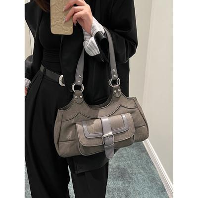 Vintage Design Sense Shoulder Bag Large Capacity Autumn Winter New Fashion High-End Underarm Bags Simple Niche Spice Girl Pack