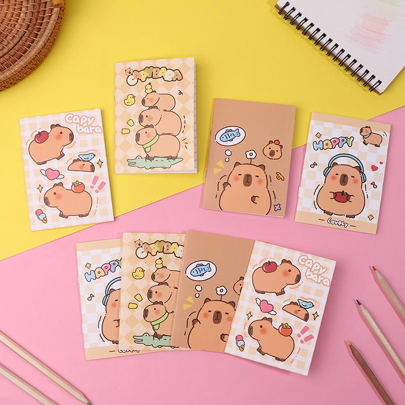 20 Pcs Kawaii Mini Capybara Notebook Mixed Cute Pocket Notebook Journals Diary Planning Memo Notepad Fun Cartoon Stationery Gift