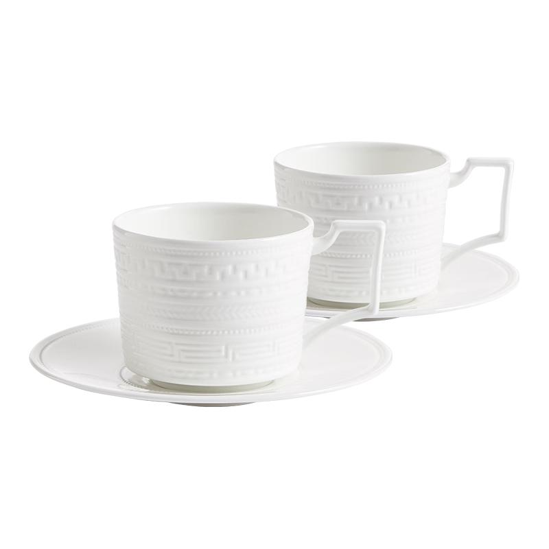 Wedgwood Italian Relief Bone China 2-Cup Coffee Tea Set