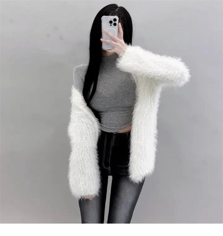 Elegant Slim Fit Sheer Long Sleeve High Neck Bodycon T-Shirt for Women - Korean Autumn/Winter Style