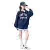 2025 Autumn Korean Style Outfit: Girls' Fashion Sweatshirt & Street Style Midi Skirt Set