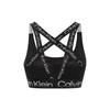 Calvin Klein Logo Print Crossed Jacquard Strap Sports Bra Women Underwear Black 4WS2K166