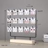 Solid Wood & Wrought Iron Earring Stand with Hooks - Jewelry Display & Storage Rack with Cardboard Packaging