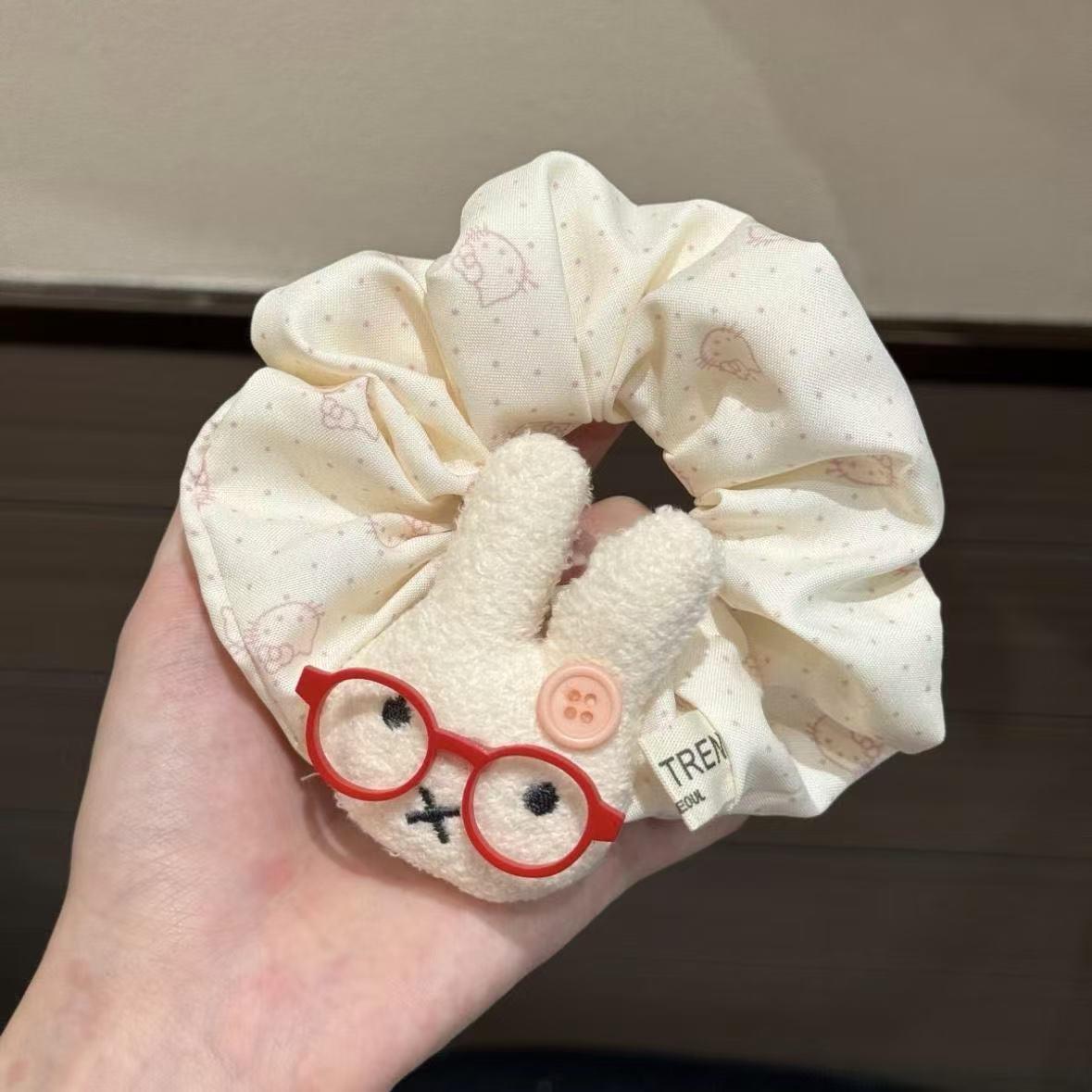 Очаровательная резинка для волос с кроликом в горошек - Универсальная резинка для хвоста для женщин