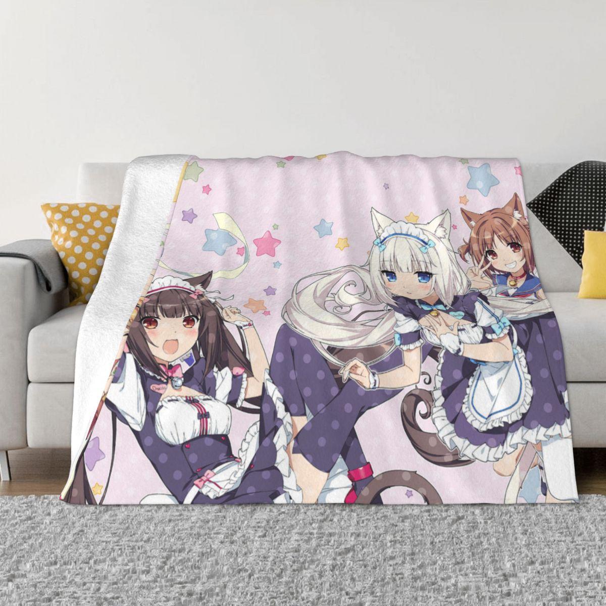 

Nekopara Аниме Отаку Одеяла Флис Украшение Шокола Ваниль Портативное Супермягкое Плед Постельное белье Диван Постельное белье Пледы 30x40in