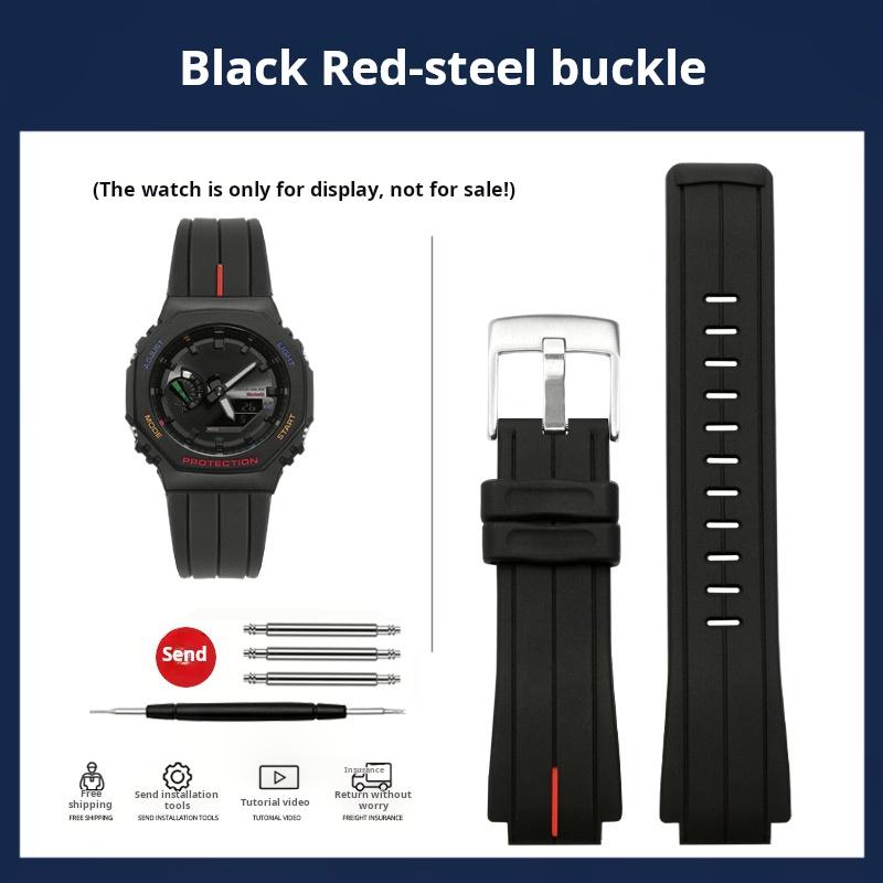 

Силіконовий браслет Для Casio G-SHOCK GA-2100 Силіконовий ремінець GA2100 GA2110 GA-B2100 DW5600 GM5600 Модифікований чоловічий гумовий ремінець для годинника 16mm Convex