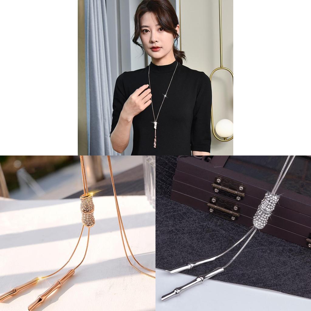 Korean Style Geometric Long Sweater Chain With Pendant For Women Fashion Accessories