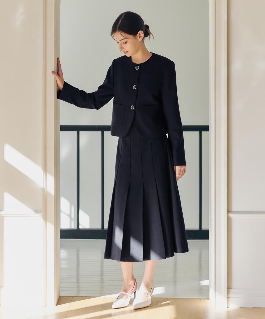 Zero Street [2 Colors] Cherni Pleated Skirt