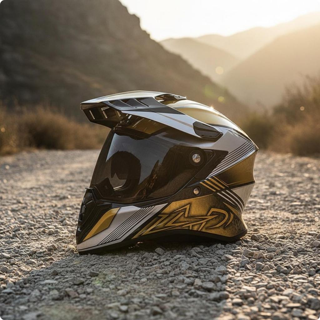 Full Face | Washable Liner, DOT Certified, Adventure Helmet with Peak, for unpaved terrain L B