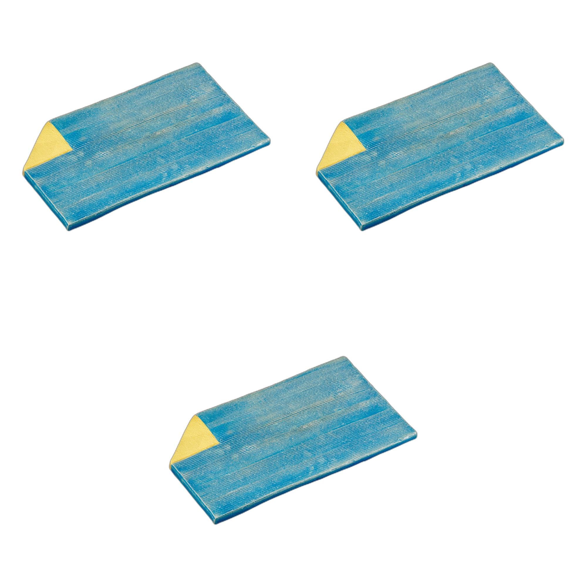 

Setomonohonpo (Set of 3) Turkish Gold-Plated Irregular Rectangular Plates [27.5 x 15.8 x 2.1 cm] | Ceramic Plates