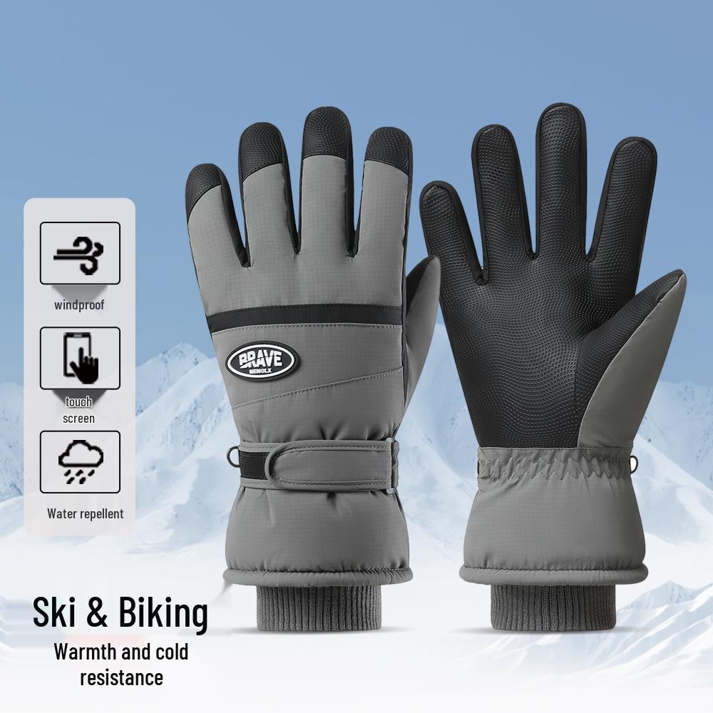 Unisex Vinter Utomhus Skidhandskar: Fleecefodrad, Vattentät, Pekskärmskompatibel och Vindtät.