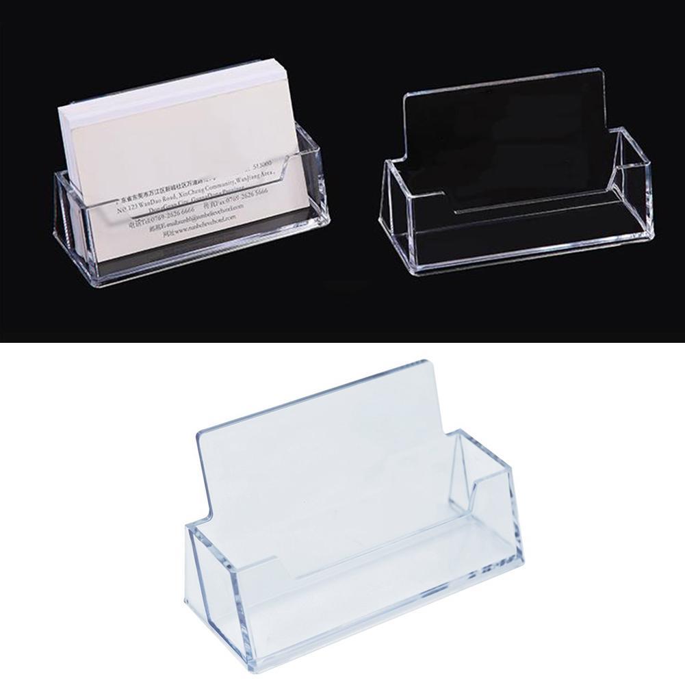 Clear Business Card Holder Organizer Office Desk Display Stand Memo Counter Accessories Tabletop Business Card Holder Storage