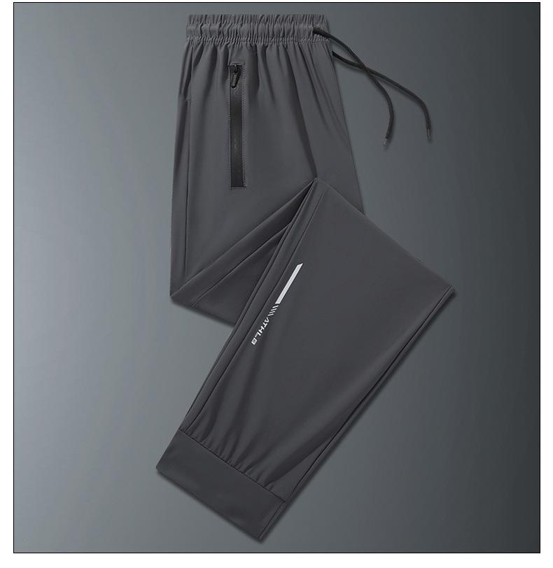 Summer Ice Silk Quick-Dry Plus Size Joggers - High Stretch, Silky Cool, Trendy Straight Leg Sports Pants