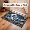 Octopus Sea Life Theme Crystal Velvet Floor Rug Personalized Custom Name Text Warm Carpet Home Decoration