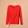 Plus Size Modal Long-Sleeve Loose Fit Round Neck T-Shirt for Women
