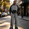 Men's Color Block Raglan Hoodie and Jogger Set, Loose Fit Casual Sweatsuit for Spring and