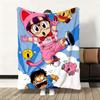 Kawaii A-Arale Anime Throw Soft Flannel Blanket Warm Knee Skin-Friendly Throw for Sofa Office Bed Traveling Winter Oversize