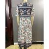 Rochie de vară boemă imprimată pentru femei plinuțe, modă, gât rotund, mânecă scurtă, casual, rochii lungi pentru femei, elegantă, linie A, rochie de vacanță, de plajă 26653