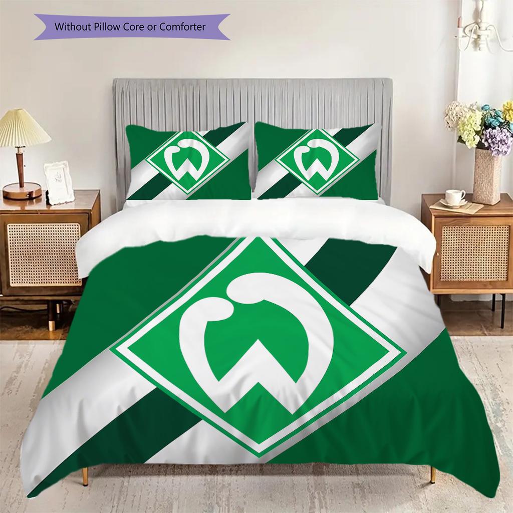 SV Werder Bremen Mönster Sängkläder Täcke Set Örngott Kuddfodral Heminredning Födelsedagspresent (1 * påslakan + 2 * örngott, utan kärna)