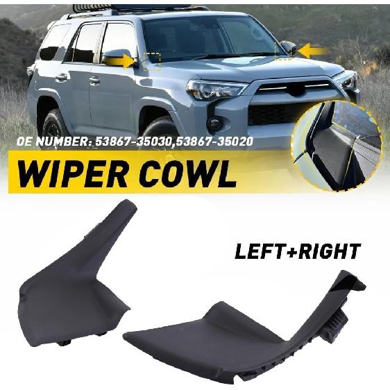 1 Paar Scheibenwischer-Kasten Seitenabdeckung Zierleiste Kompatibel für Toyota 4 Runner 2010-2023, 53867-35020 53866-35030 Kotflügel zum Wischerkasten Haubenseite Dichtung