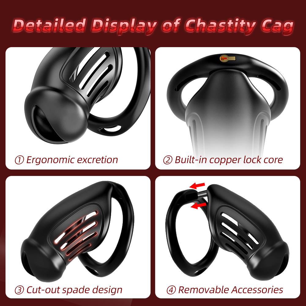 Sex Toys Male Chastity Cage with 4 Sizes Rings And Invisible Lock for Penis Bondage Cock Cage Chastity with Elastic Belt SM Toy