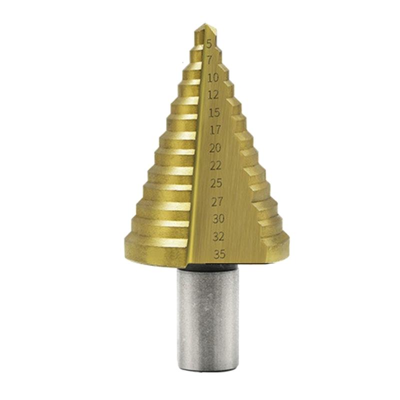 

Step Drill Bit High Speed Steel, Titaniums Coated,5-35mm 13 Steps Step Drill Bits for Metal Drilling