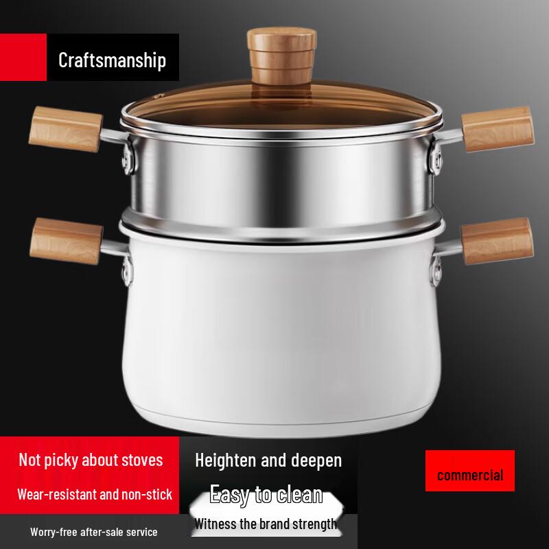 

Sule 316L Stainless Steel 20cm Multi-functional Soup Pot with Steamer