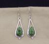 Solid 925 Sterling Silver Green Copper Turquoise Gemstone Handmade Long Dangle Drop Earrings Charm Jewelry