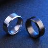 8MM Edelstahl Schlicht Schwarz Silber Gold Farbe Glänzend Paar Ring für Frauen Männer Hochzeit Party Schmuck