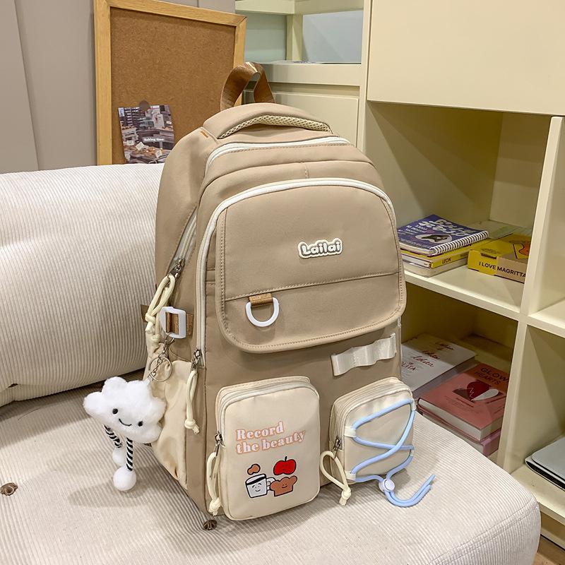 Girl cute little fresh backpack junior high school high school student campus schoolbag women's leisure large-capacity travel backpack