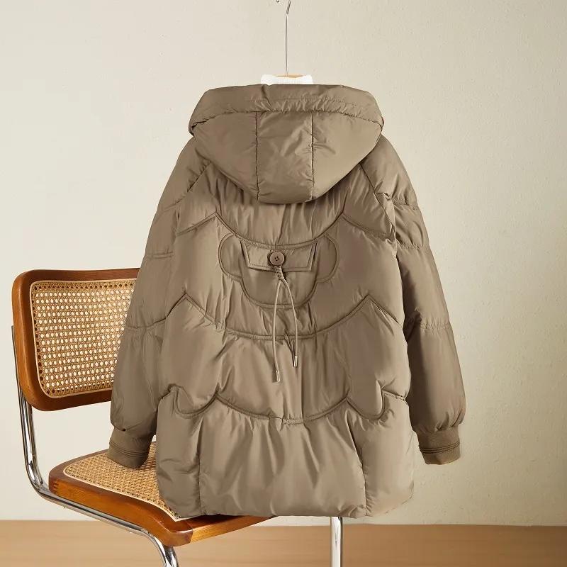 Women's Down Cotton Cotton Jacket Versatile Elegant Warm Ladies Outerwear Fashion Advanced Thick Lady Winter Parka Coat