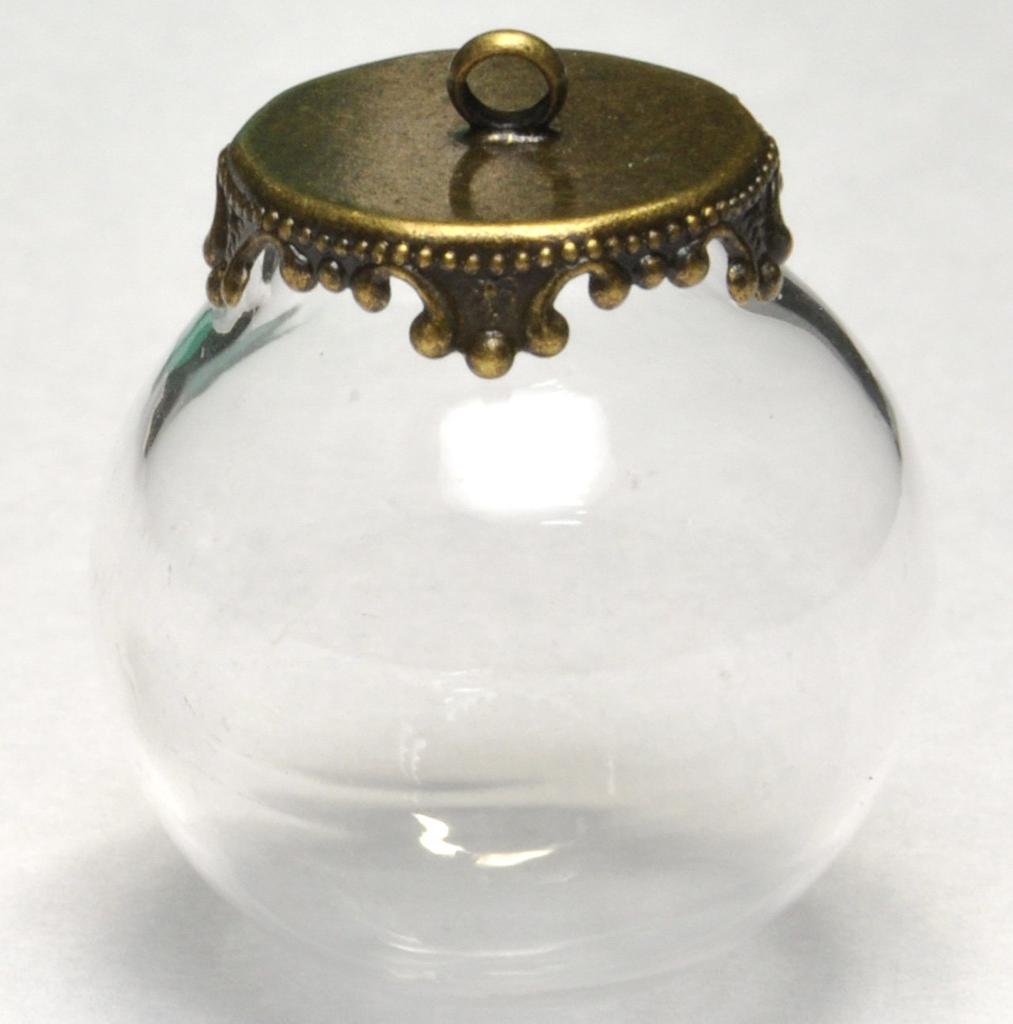 [starPG] 25mm Antique Glass Domes with Caps, Handmade Accessory Parts, Set of 10 (Bronze)