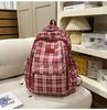 Schoolbag high-value retro style plaid schoolbag for women's autumn and winter new Korean ins middle and high school students versatile backpack