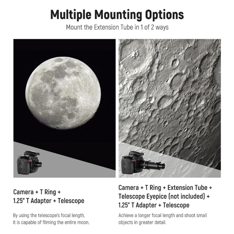 Versatile Telescope Camera Adapter Maximize Your Astrophotography Potential Variable Extension Tube Durable Build