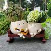 Cute Chair Smiling Face Guitar Flower Pot Creative Swing Succulents Plant Flower Pot With Drainage Hole Garden Home Decoration