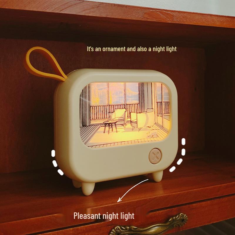 Adjustable USB Night Light Decoration: Creative Light Painting, Warm White Light, Perfect for TV Stands and Desks