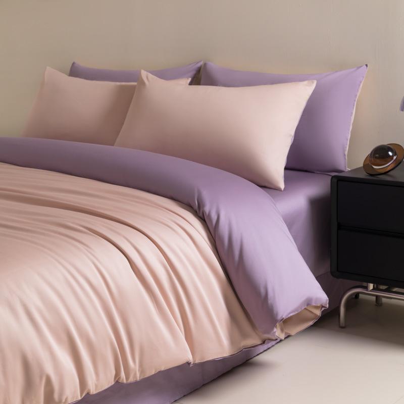 Four-Piece Premium Xinjiang Long-Staple Cotton Bed Set: 100% Pure Cotton Duvet Cover, Sheet, and Fitted Sheet - Nantong Home Textiles