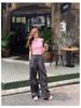 Women's High-Waisted Parachute Cargo Pants - Lightweight, Quick-Drying, Wide-Leg Casual Sportswear for Spring/Summer.