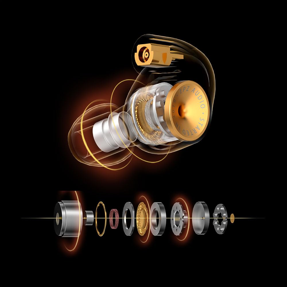 Hifi Kingdom EPZ Q5 Hifi Monitoring Dual Cavity Dual Magnetic 10mm Ceramic Carbon Nano Dynamic Coil 4 Core Single Crystal Silver Plated Copper MMCX