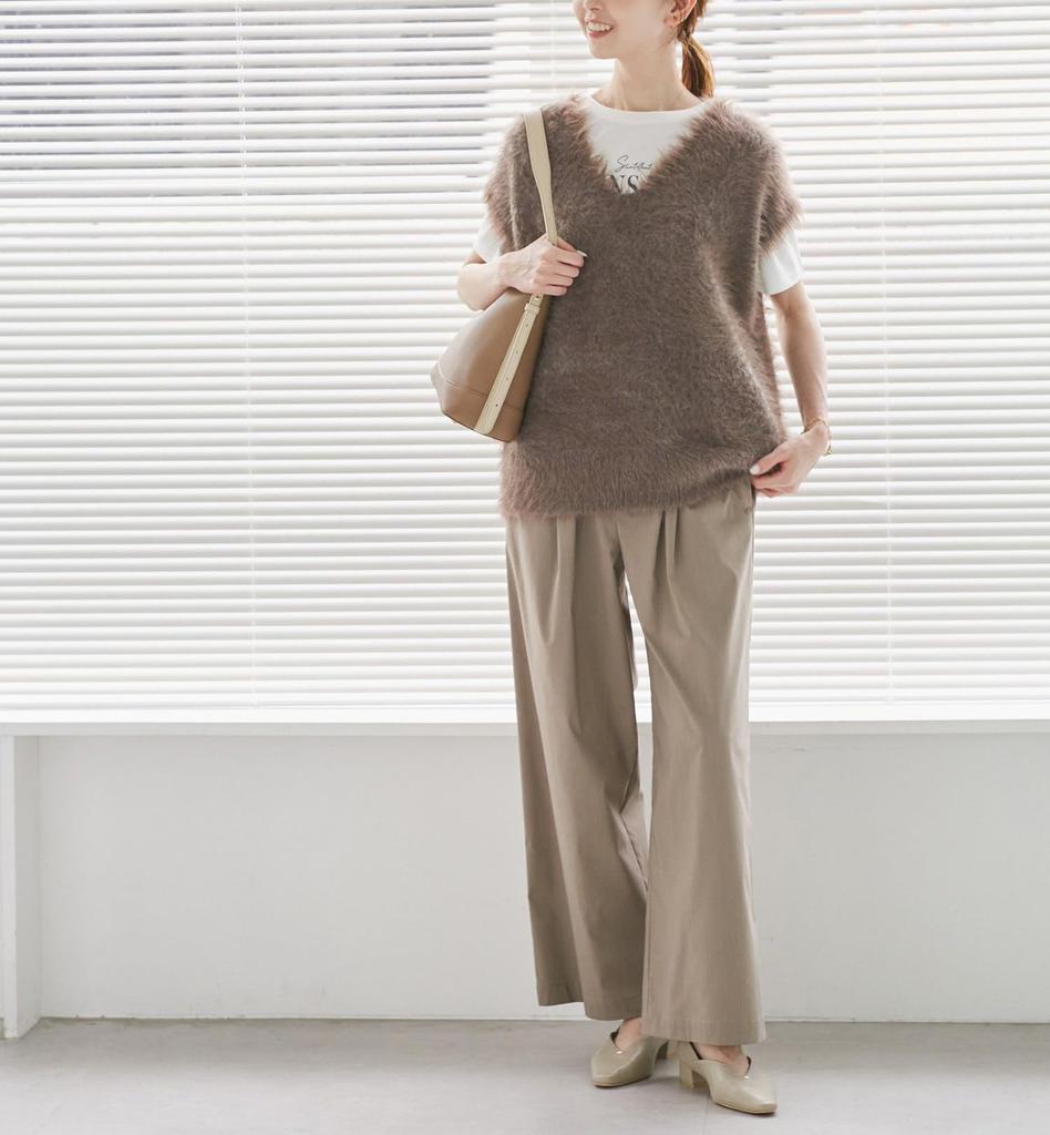 ROPE PICNIC Short Feather Knit Vest GDM55050 Chairosub Women's (Size 22)