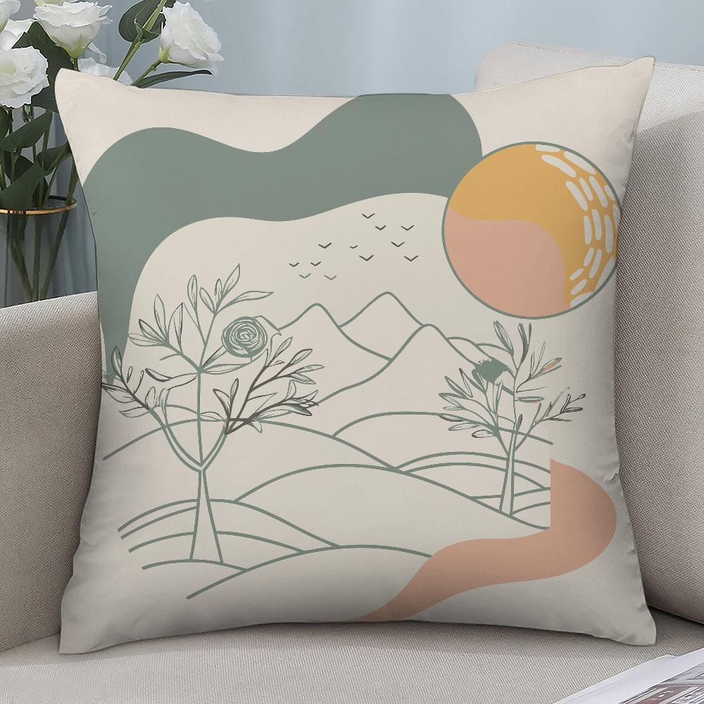 Abstract Boho Landscape Pillow Case Short Plush Pillow Covers Sofa Decorative Home Double-sided Printing Cushion Cover