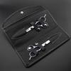 6" Galvanized Thinning Shears & Hairdressing Scissors Set with Leather Bag - Carbon Steel