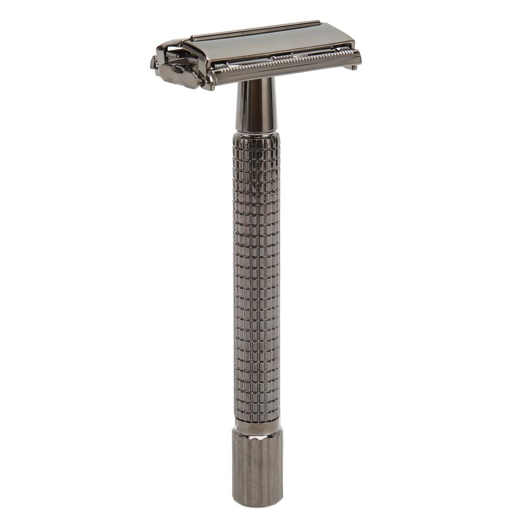 Manual Safety Beard Trimmer Alloy Portable Ergonomic Double Edge Beard Trimmer with Blade for Men